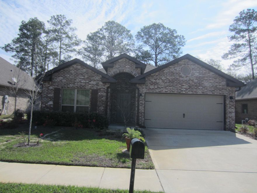 This is a very nice (SINGLE STORY) brick home built in 2014. It is 1,833 square ft, 3 bed/2 full bath, a bonus room/office, and a two car garage. Fenced in back yard, Screened in back porch (a must have in Florida). It is the second to last home on a dead end street, very low traffic around the home. Bedrooms have carpet while the rest of the home has high end, scratch resistant, laminate wood flooring. The upgraded kitchen has black granite counter tops, upgraded stainless steel appliances, and white cabinets. Both bathrooms, the master and guest, have black granite counter tops and tile flooring. Also brand new front loading washer and dryer. Short drive to the beach, Publix, boat launch, Seaside, and all that 30a has to offer. Home is ready for immedia.. te occupancy. Rent is $2,500 plus utilities.  All room dimensions should be verified by renters.