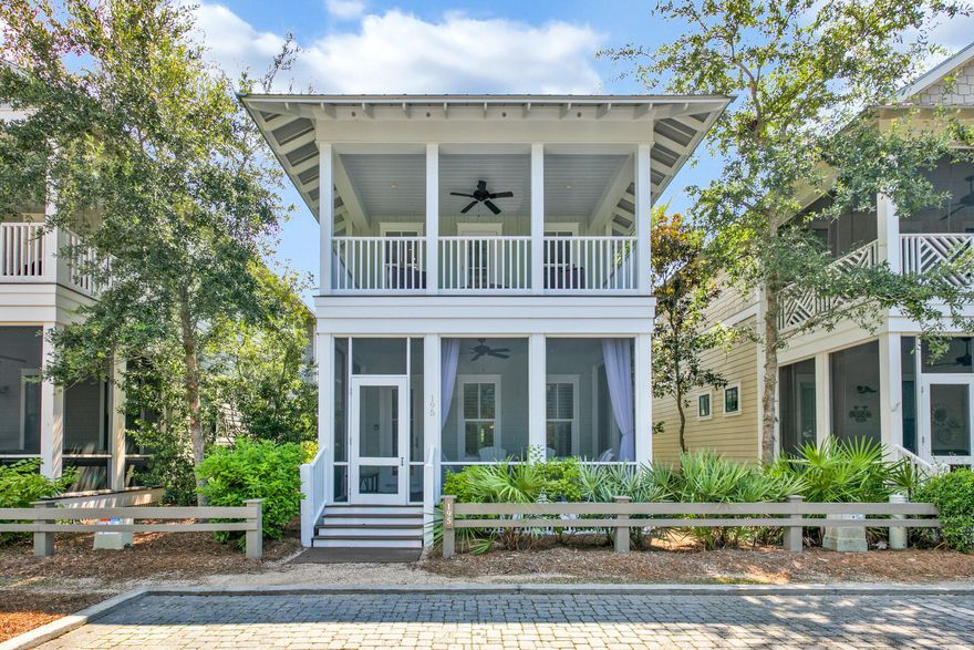 Under contract but taking backups during inspection and financing. Florida Huff cottage includes 4 bedroom, 3.5 bath with plantation shutters throughout, tastefully decorated and just steps to the Dragon Fly Pool. There are 2 Master suites one on first floor and one on second floor. Bunk room, guest bedroom with bath attached and upstairs flex space for den, playroom or extra sleeping. Kitchen includes granite countertops, GE Monogram appliances, including gas stove, microwave, dishwasher, refrigerator, washer and dryer included. Fully furnished and ready to rent for investment or use as second home.Investing in Watercolor provides many amenities that go with your property! Beach club, multiple neighborhood pools, tennis, trails, summer camps, shopping and the Watercolor life