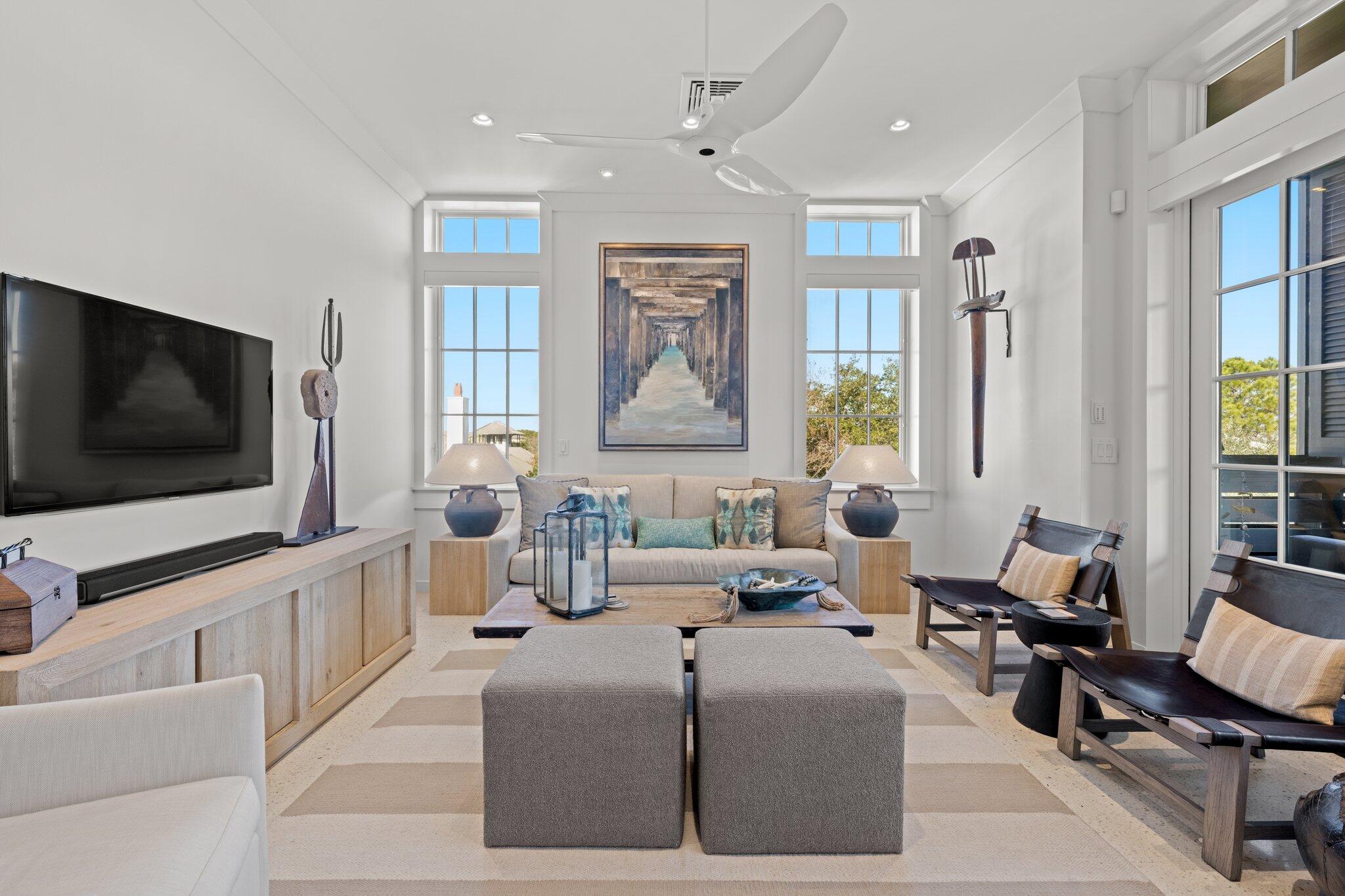 Tabby Lofts 4, Rosemary Beach, defines luxe living at its finest.  Designed with comfort and ease of living in mind, this 1 bedroom / 2 bathroom residence comes fully furnished with Restoration Hardware appurtenances and sophisticated artwork.  Located in the heart of Barrett Square in Rosemary Beach, Unit 4 at the Tabby Lofts is meticulously constructed with only the finest materials and finishes.