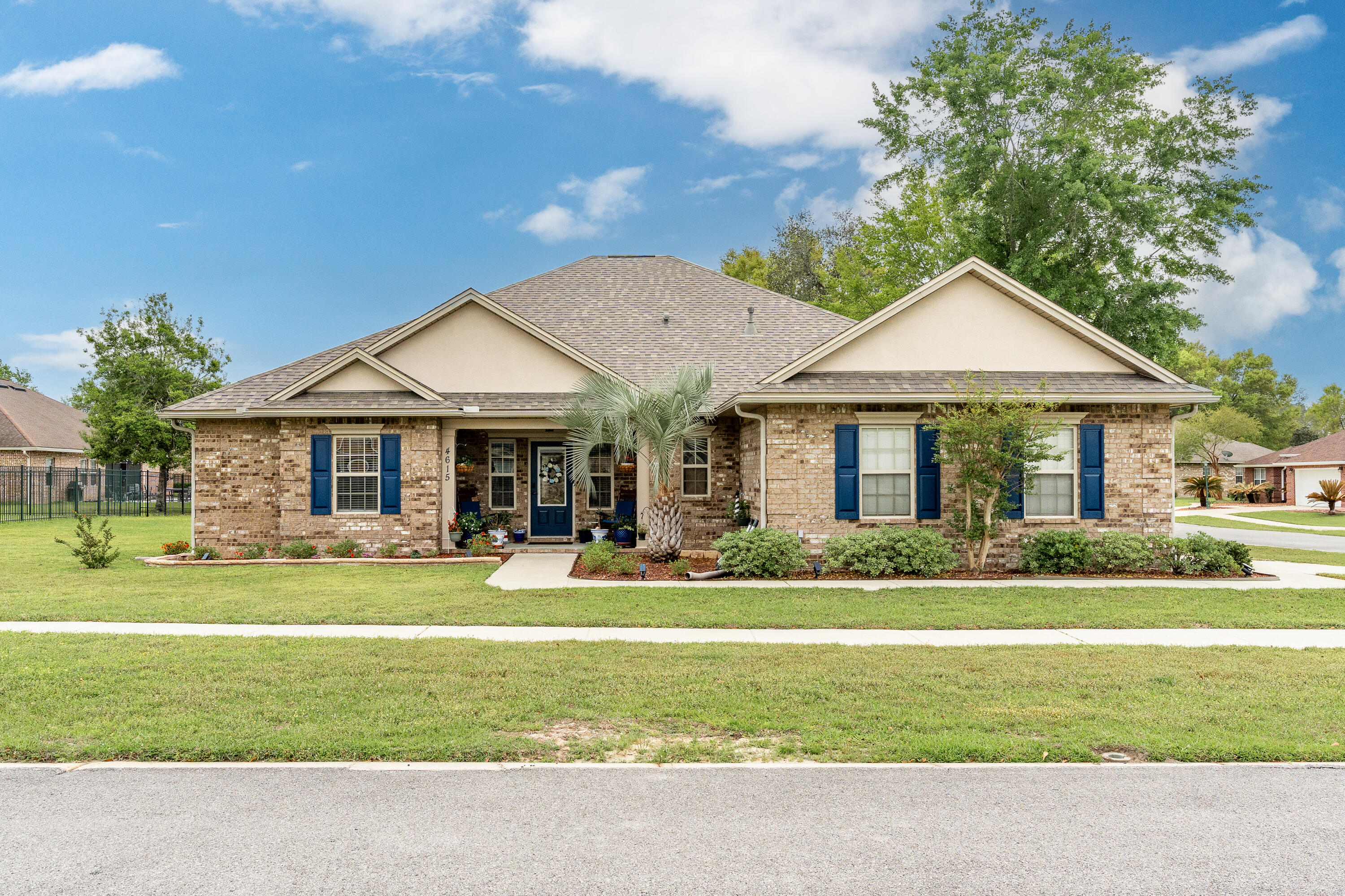 Welcome to Chanan Estates, one of the most sought-after neighborhoods in Southeast Crestview. Conveniently located just 19 miles from Eglin Air Force Base and 8 miles from Duke Field, this gated community offers well-lit streets and sidewalks for a welcoming atmosphere.This beautiful home boasts a brand-new roof and water heater, ensuring peace of mind for years to come. Upon entering, you are greeted by a spacious living room adorned with new luxury vinyl plank flooring, creating a modern and inviting space. The kitchen is a chef's dream, featuring granite countertops, stainless steel appliances, and a wraparound peninsula, perfect for entertaining family and friends.The spacious primary suite provides ample room for your furnishings and includes a generous walk-in closet. The en-suite bathroom features a luxurious garden tub and a separate shower for added comfort. Designed for privacy, the split-bedroom floor plan ensures a peaceful retreat, while the additional bedrooms offer plenty of space. The Jack and Jill bathroom enhances convenience for both family members and guests. Completing the home, the beautifully maintained yard adds to its overall appeal.