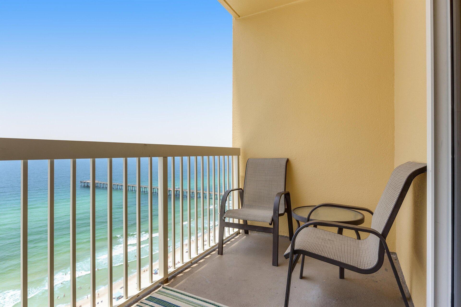 This stunningly remodeled 1BR/2BA + Bunk condo in the sought-after West Tower of Calypso Beach Resort blends modern luxury with coastal charm. Completely updated with LVP flooring, shiplap accents, LED lighting, and fresh coastal colors, this unit features 9 ft ceilings, stainless steel appliances, and a unique Murphy Bed/TV cabinet offering extra queen-size sleeping space. Located next to Pier Park, this Gulf-front retreat offers top amenities like two lagoon pools, a tiki bar, fitness center, beach service, gated parking, and 24-hour security. Fully furnished and rental-ready with potential transferable bookings, it's an ideal second home or investment.