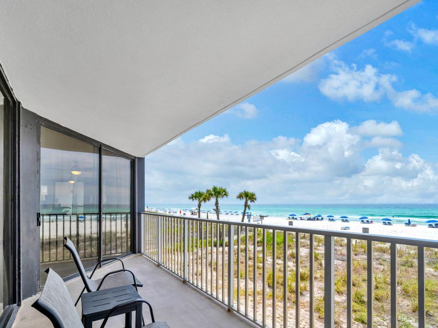 Experience the ultimate beachfront getaway at Windward 106, a newly remodeled two-bedroom, two-bath condo located on the 2nd floor of the Windward building within the prestigious Edgewater Beach and Golf Resort in Panama City Beach. This beautifully appointed residence comfortably sleeps six, featuring a king-size bed in the master suite, a queen in the guest bedroom, and a queen sleeper sofa in the living area.  Enjoy the convenience of a fully equipped kitchen, in-unit washer and dryer, and a private balcony perfect for savoring breathtaking Gulf Coast sunsets.  Relax in the living room and watch the vibrant colors paint the sky through expansive sliding glass doors. This unit offers the ideal setting for an unforgettable beach vacation. The Windward building is on the quiet west end of the complex right in front of the owner's entrance on Front Beach Road.

Edgewater Beach Resort is centrally located in the heart of Panama City Beach and is close to restaurants, shopping, and attractions. Edgewater Beach and Golf Resort is a full-service resort with tons of amenities including 11 pools, 6 hot tubs, a nine-hole golf course, fitness center, tennis courts, pickleball courts, and restaurants. All Information is deemed to be reliable, but is not guaranteed, buyer to verify if important.