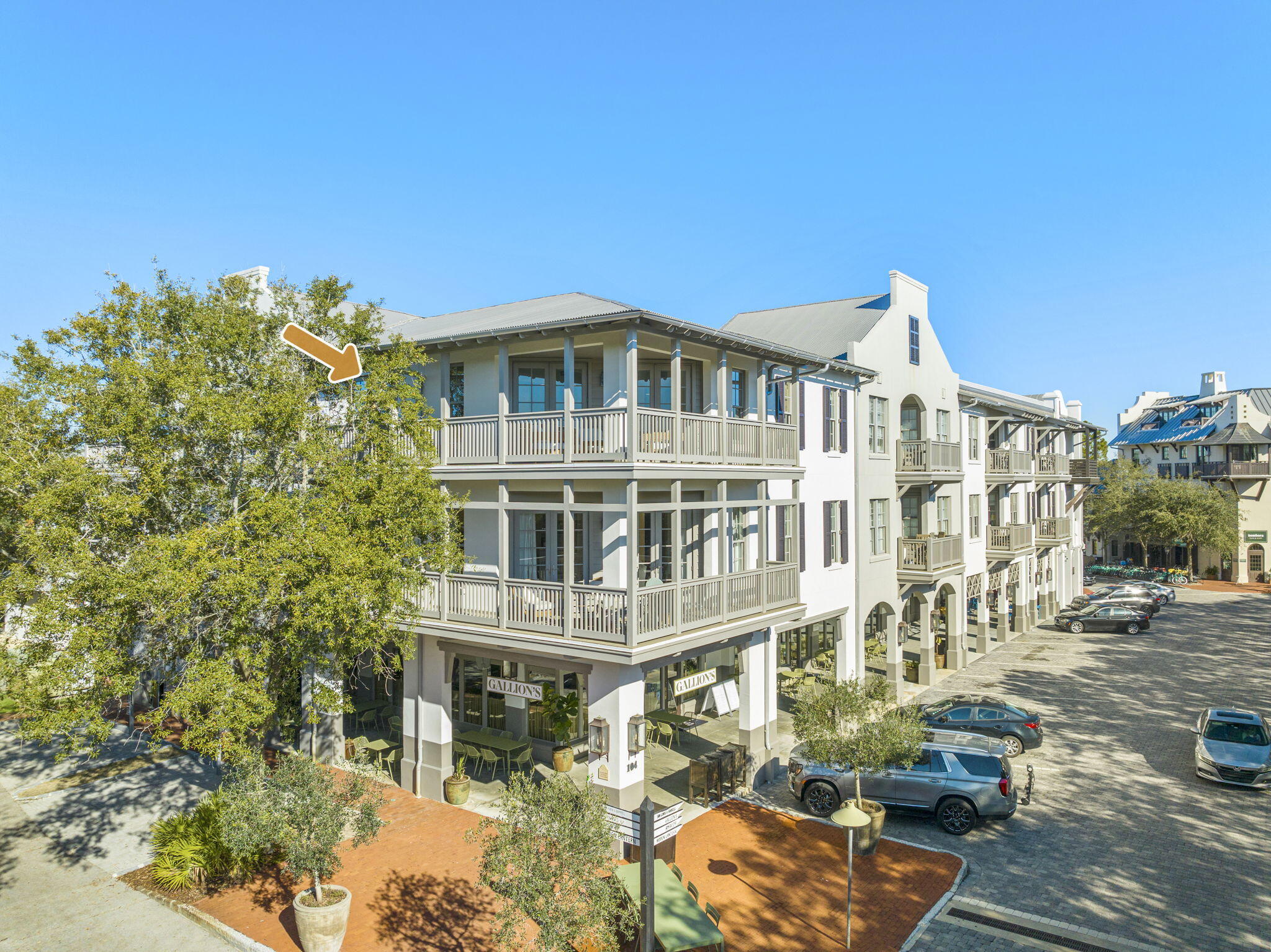 Check out this stunning top corner loft located right in the center of Rosemary Beach, earning its name of the ''Heart of Rosemary.'' Here you can enjoy the breathtaking views of Barrett Square from your private balcony. Being in the highly sought-after Barrett Square, you are only a short stroll away from top-notch dining and shopping. This spacious unit offers 2 bedrooms plus a bunk room perfect for accommodating extra guests. Whether you're looking for a full-time residence, a second home, or a cash-flowing short-term rental, this corner unit is a rare find and is worth checking out!  In 2023 alone, it generated an impressive $165,000 in gross rental revenue, solidifying its appeal excellent investment opportunity. Don't miss the chance to call this stunning unit your own!
