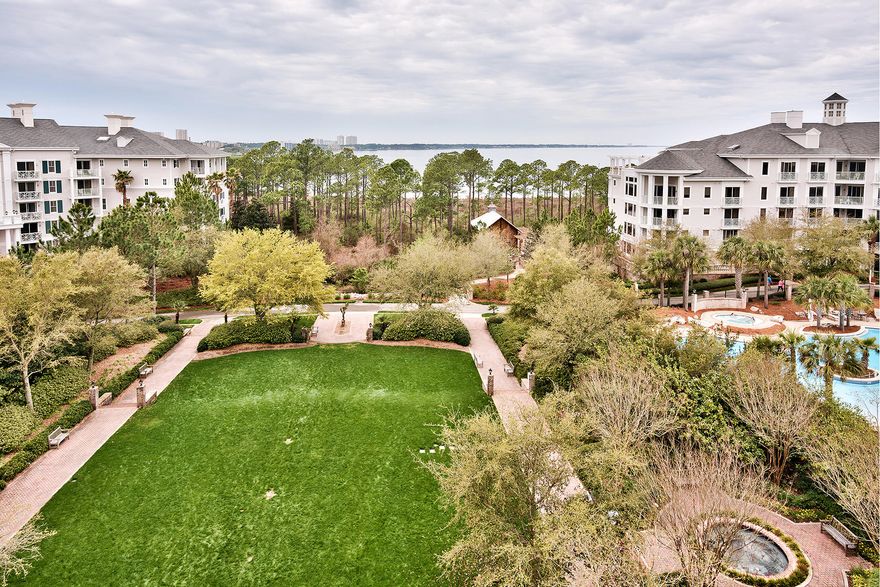 The Grand Sandestin sets the tone for the dynamic Village of Baytowne Wharf. It welcomes you with its stately blend of historic elegance and southern charm. This up-dated 2 bedroom, 3 bath condo is located on the 6th floor with views of both the bay and golf course. It has lots of light and and a great porch. This type of lock off floor plan can accommodate 3 separate rental types. Whether you want this as a second home, or an investment, you cannot go wrong.