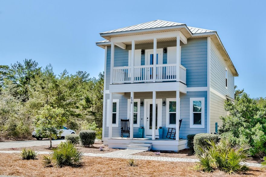 The best priced beach house on 30A!  This gorgeous corner lot, Florida cottage less than a half mile from the beach was built by Cole Construction & Development, a premier builder in Water Color and Rosemary Beach. Its close proximity to 30A allows for an easy walk to restaurants and beach access, being sold fully furnished and rental ready. This home has 2 master suites, one on the 1st floor for convenience.  This beautiful home has an abundance of extras, hard wood floors throughout, beautiful crown molding, lighting upgrades, built in closets and is impeccably furnished and ready to rent.  Furnishing by Stock & Trade, Not Too Shabby by Marisol Gullo and Ethan Allen.  Similar homes in this neighborhood rent for $70,000-$80,000 gross a year.