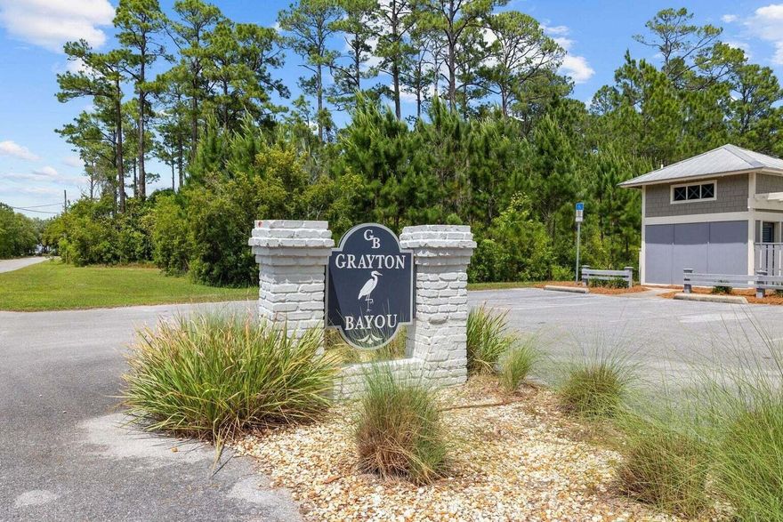 An ideal asset for a nearby Point Washington owner, this 50' x 150' lot is ideally situated in Grayton Bayou.  While the lot is unbuildable, ownership of this lot offers access to the community pool in Grayton Bayou.  Low annual HOA dues effectively offer membership to a pool without the construction costs and maintenance costs associated with a private pool.