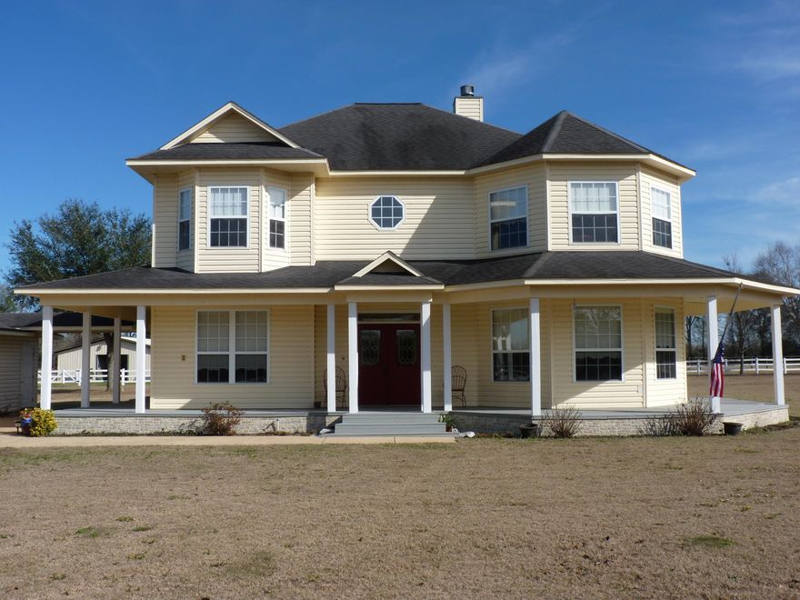 PERFECT HORSE PROPERTY This well appointed property is laid out with the horse enthusiast or small farmer in mind. Fully fenced and cross fenced with Electra Braid and Three Rail vinyl fencing. Enter through the brick gate and down the tree lined driveway. The grounds are well maintained and the barn features 2 extra large stalls for Mare and Foal. A tack room and hay storage make this barn very functional. The beautiful Victorian style home has been recently updated with New Granite and stainless steel sink. The kitchen boasts custom built-in pantries, a large island and new double ovens. A double sided fireplace separates the Formal Dining and Living room. The master suite is very large with room for a sitting room.