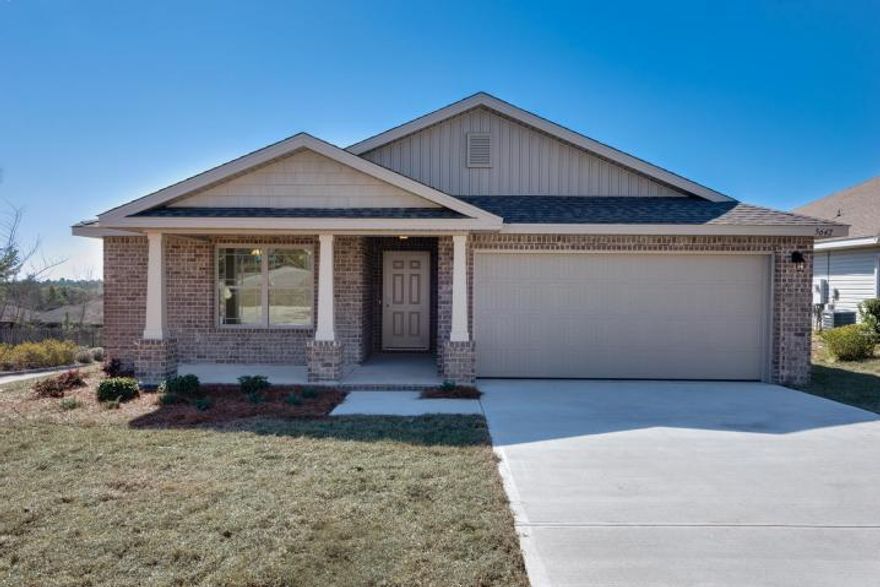 Come buy our EVERETT floor plan in our Bon View community located in Milton just off Avalon Blvd. The EVERETT offers 1489 SF of relaxed living space with a very open plan including 3 bedrooms and 2 baths. As you enter the home from the covered front porch the foyer leads to a hallway with the two secondary bedrooms and one is nicely sized at 14'x10'6. Continue to the oversized Great room which flows in to a Dining area and the open Kitchen. Boasting luxurious finishes and detail the EVERETT is a versatile and bright floor plan. Add your personal touch to the Kitchen which has tile floors, granite countertops, plenty of 42 cabinets and an island. The Master suite is a large bedroom and bath with double sink vanity, garden tub with a shower and walk-in closet.