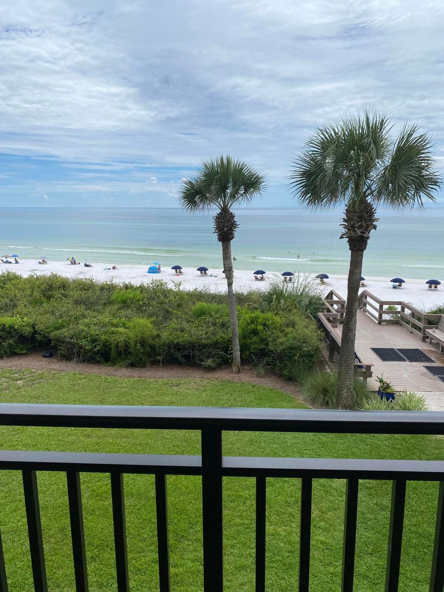 Beautiful West Corner Second Floor Unit with Views!  Located in the heart of Seagrove with incredible gulf views.  This 2nd floor -1 bedroom unit features 2 full baths, built-in bunks, tile flooring, smooth ceilings and white cabinetry. Sliding glass doors and south handrails replaced in 2021. Square footage is approximate and should be verified by buyer. Photos coming soon.