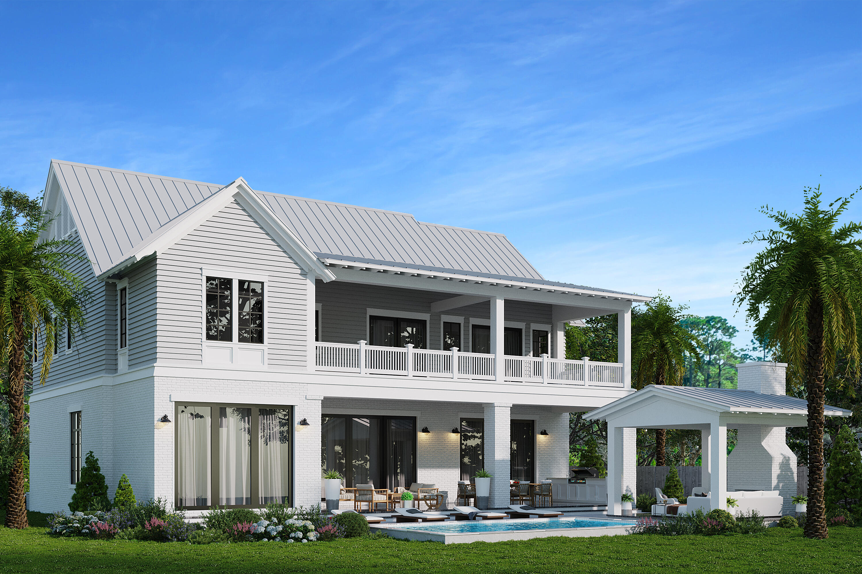 Amazing new construction custom home located in Seacrest on the east end of 30a just one lot back from Camp Creek Lake! This luxurious 5 bedroom, 5 1/2 bath beach residence was thoughtfully designed for either full time living or as a second home/vacation rental property. The open concept layout encourages an indoor/outdoor lifestyle with a seamless flow from the interior of the home to the spectacular outdoor space which features a large central porch with a Summer Kitchen, a separate Cabana porch and a heated Saltwater Pool and Spa! Custom features include 12 ft beamed ceilings on the 1st floor, Thermador appliances, Quartz and Marble countertops, Shiplap walls in common areas, Pecky Cypress ceiling accents, Oak hardwood floors, En Suite baths with frameless glass showers and much more!