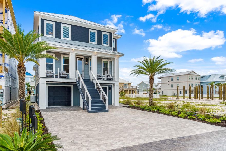 MUST SEE 2020 built home by Acorn Fine Homes with views of the Santa Rosa Sound. Built with latest building standards, intricate interior design, and elegant upgrades, this home is unlike any other on Navarre Beach! Just up the street from the beach access, No HOA, and offered fully furnished including a 6-seater golf cart, this well-devised 3-bed/2.5-bath home has every detail meticulously thought through. Featuring Geothermal cooling/heating units, Thermador Smart appliances, Custom soft-close drawers & cabinetry, Remote Controlled Shades throughout, custom-designed Elevator, built-in indoor/outdoor speakers throughout, Timer run exterior lights, security system, and auto-locking doors are only some of the upgrades that make for comfortable, easy, worry-free luxury living.