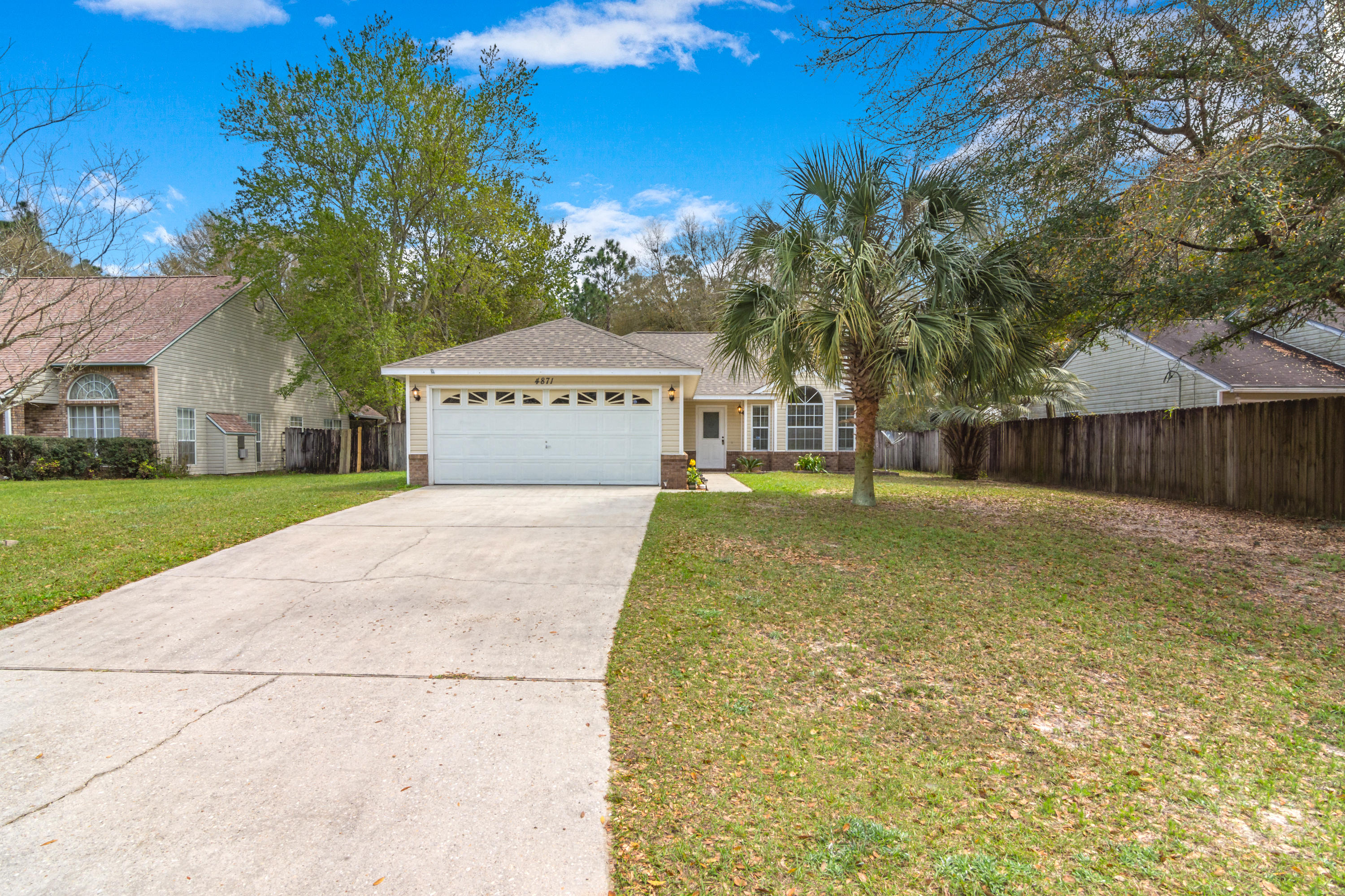 Wonderful home in a well established community on the SOUTH SIDE OF CRESTVIEW. Recently UPDATED kitchen with STAINLESS STEEL appliances, refinished cabinets and GRANITE counters. The breakfast nook opens to the back yard through a new set of French Doors. This home has been lovingly maintained by the current owner with a NEW ROOF, HVAC and WATER HEATER all within the last 3-4 years. The home has laminate wood floors in the living room, entry, hall and all three bedrooms. The living room has a wood burning fireplace and vaulted ceiling for a spacious feeling. The backyard features plenty of room for every interest. There is a two car carport, waterfall feature for a peaceful feel, an open patio and plenty of room for a pool. Call today for your private viewing.