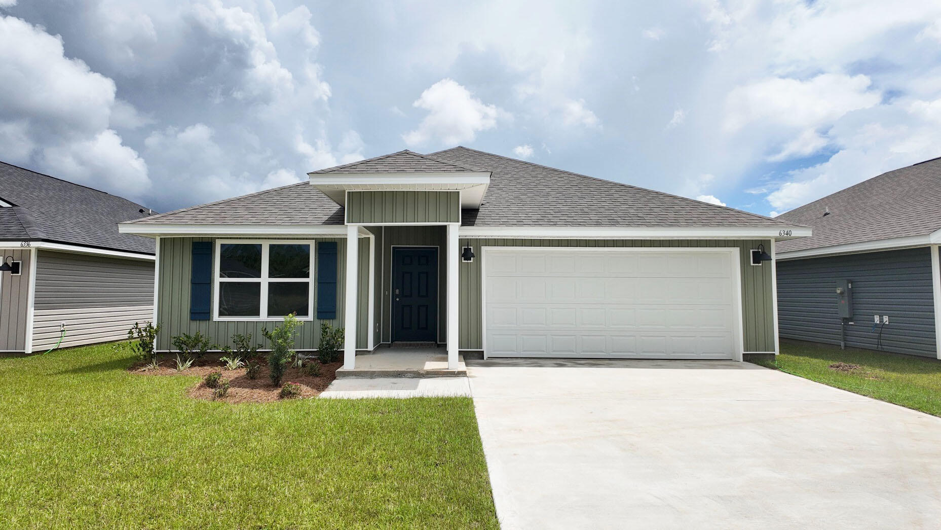 Builder will pay all Closing Costs, ask us about our current rates!Welcome to Rivers Cove featuring a beautiful community pool and playground. The Cali model, one of our most sought-after designs, offers a fantastic open layout for relaxed living. Offers 4 bedrooms, 2 bathrooms, a covered back patio, 2-car garage, and the 'Smart Home Connect' System with various convenient Smart Home devices. The well-appointed kitchen includes stainless steel appliances, a smooth-top range, built-in microwave, quiet dishwasher, corner pantry, island bar, eye-catching wood-look flooring, and plush carpet in the bedrooms. Bedroom 1 and the adjoining beautiful bath boast a large walk-in closet, double vanity sinks and more. Enjoy the stylish curb appeal in the rapidly growing area.