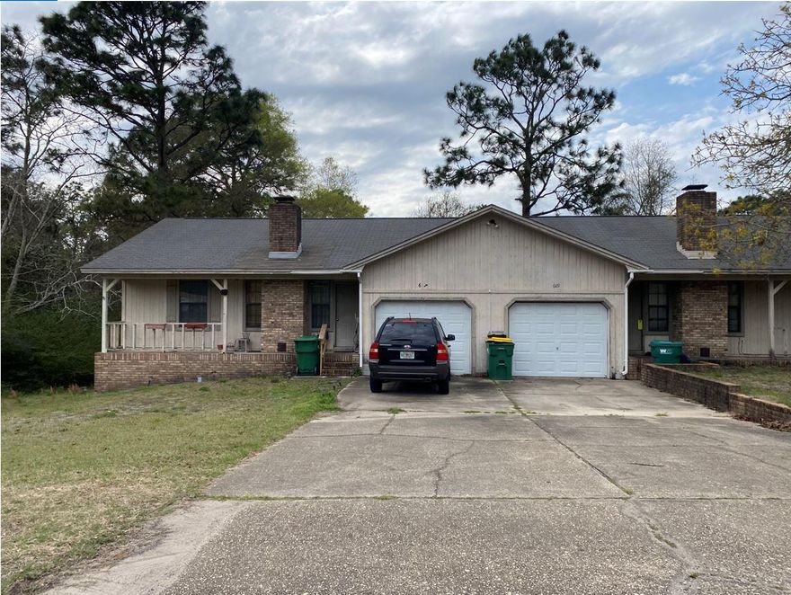 Centrally Located Duplex in convenient proximity to Crestview to Downtown, Duke Army Airfield, Parks, and Recreation Areas.  The Living Areas Consists of a Living/Dining Area That Feels Larger Than the Square Footage. The Home on the Left is a 2 Bedroom 1 Bathroom, the One on the Right is 3 Bedroom 2 Bathroom. Back Yard is Big! and Partially Fenced, Shared by Both Units. Each Unit Has a Back Deck That Can be Enjoyed on Cool Evenings, Buyer to verify all measurements and pertinent information.