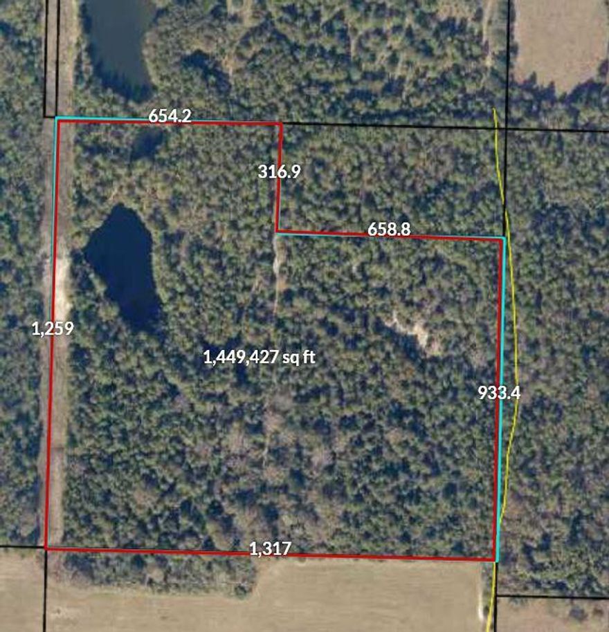 This is a rare opportunity to own a piece of paradise. This is beautiful acreage. The property is located just off of Bill Lundy Rd. There are two spring fed ponds stocked with good game fish. As you walk the edge of these peaceful ponds you will be able to pick your fill of domestic and wild blueberries. You will find many mature pines on one parcel and large old hardwoods on the other. Huge red oaks adorn the hill. Varying degrees of terrain make it perfect for hunting and privacy. There are multiple places that would be the perfect place to build a home. Approximately 7 miles from the high school and new Publix, this land would be the perfect new homesite or farm location. Three total parcels for sale. 68.5 acres total. This is 33.6 acres of the total.