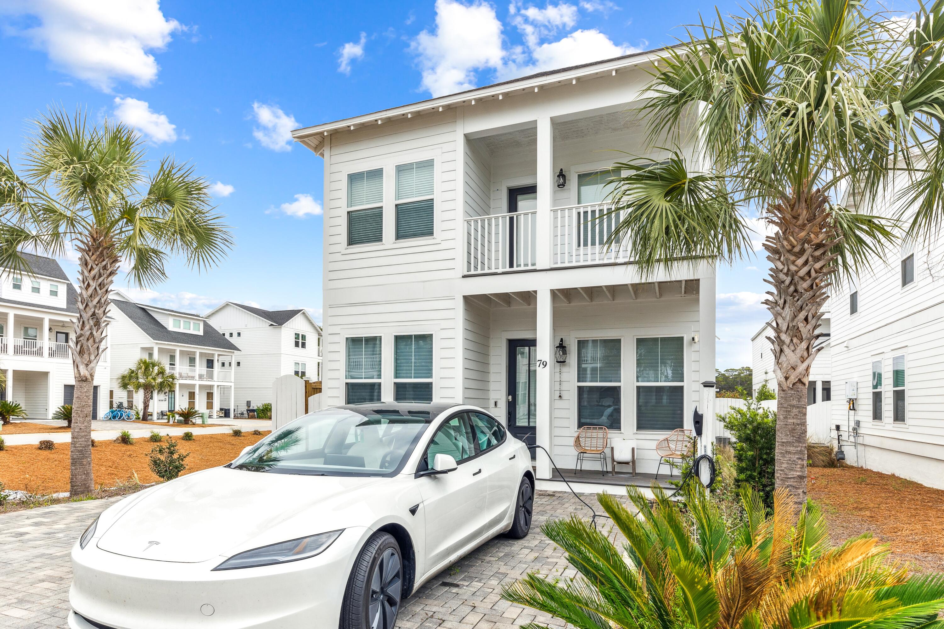 Welcome to The Ivy in Inlet Beach - a rental-friendly gem situated in a peaceful, rapidly growing neighborhood just minutes from Inlet Beach access, vibrant shopping at Watersound, 30Avenue, and Rosemary Beach and many well-known local and fine dining options. This stunning 4-bedroom, 3.5-bathroom home offers the perfect blend of comfort, style, and convenience, whether you're seeking a personal retreat or an investment property. Step inside to discover a spacious open-concept living area, and a modern kitchen ideal for entertaining. The large living and dining rooms provide ample space for gatherings on the ground floor. The second floor is home to a generously sized Master Suite with a spa-like en-suite bathroom, as well as two charming guest bedrooms. A Tesla Charger is included. Don't miss the chance to own or invest in this beautiful in-demand Inlet Beach property. All dimensions to be verified by Buyer.