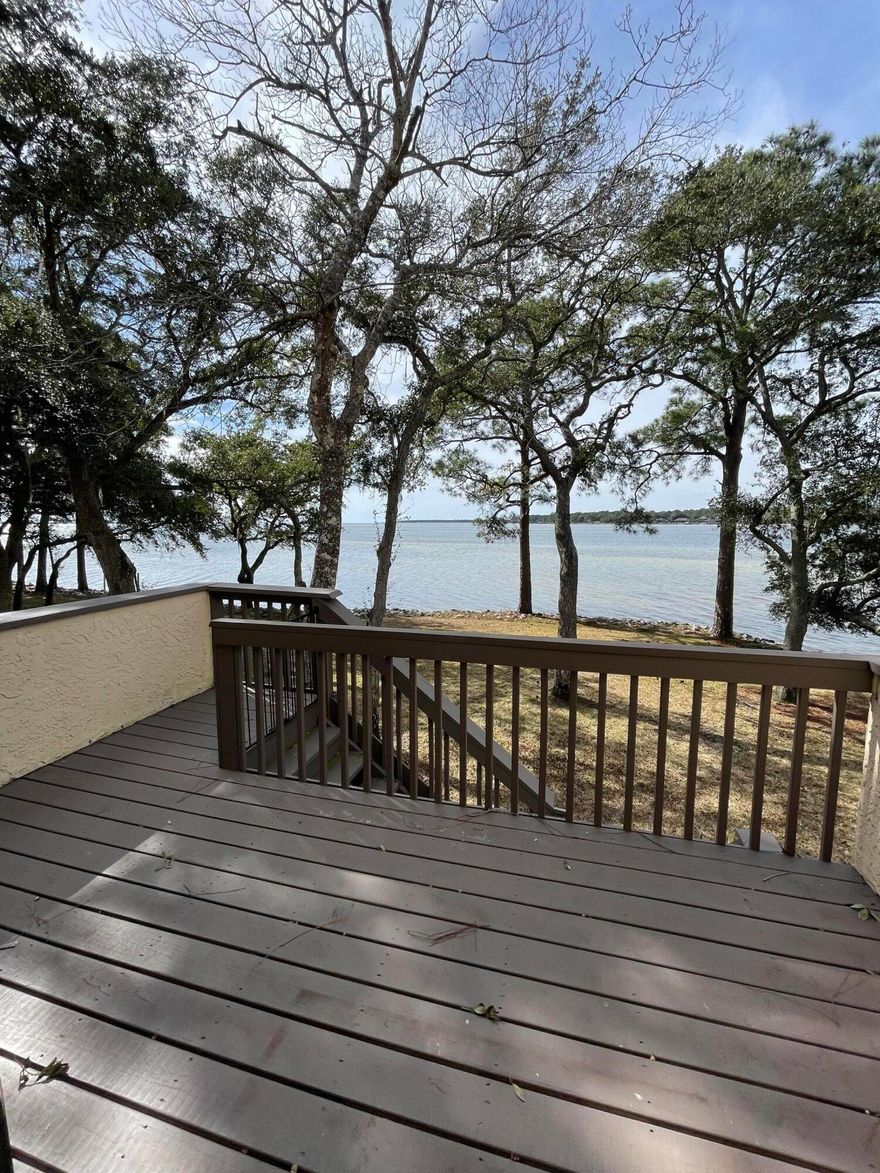 Waterfront townhome with expansive views of Choctawhatchee Bay. Townhome is 3bdrm and has two decks that open up to large common area space right on the water! Close to the community dock, you can paddle board from your back yard. In addition, there's a crow's nest up a spiral staircase for a little hangout room. Enjoy the gorgeous sunroom right off the kitchen! Peaceful townhome complex - the unit is well maintained and updated to include new flooring, new HVAC, whole house humidifier, additional electrical and ceiling fans installed. Previously, the kitchen was renovated, stainless steel appliances added, upgraded bathrooms and new water heater.