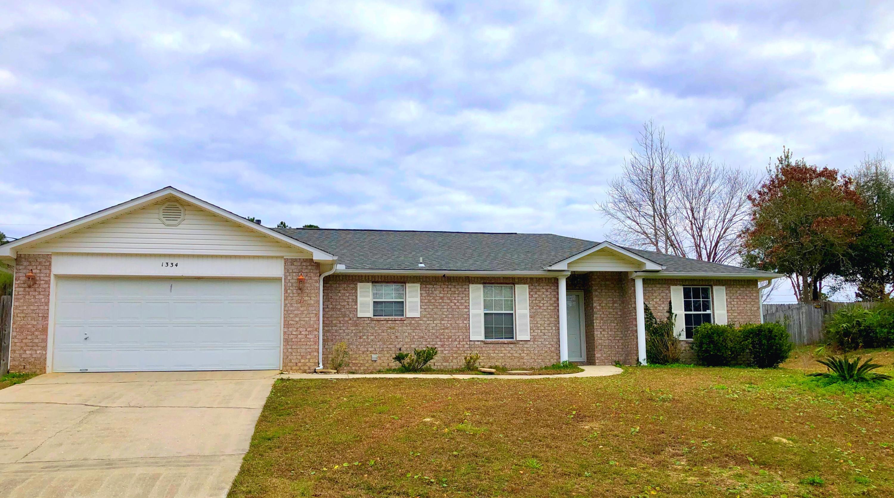 Location, Location!! Home is South of I-10 with easy access to Duke Field and Eglin Air Force Base. Maintained home featuring popular split bedroom floor plan. Cathedral ceilings in the spacious living area with sliding glass doors leading out to the back patio. Formal dining room plus cozy breakfast nook in the well organized kitchen. Fresh new paint through out the house, as well as a Brand new roof!!! Stove/oven is early 2018, Garbage disposal is 2018Shower doors in the Master Bathroom are late 2018 , Carpet is April 2018 with some sort of memory foam padding. Call today and make this house your new home!
