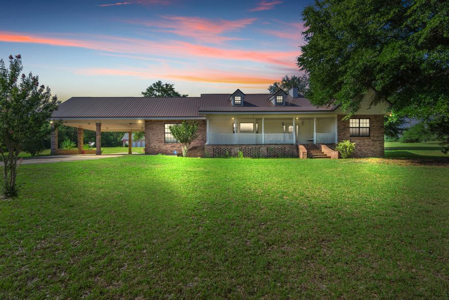 Back on the market with no fault to the seller. Home has 72 business hour kickout clause in place.This beautiful Ranch charmer is a must see. Your new home features 2207 sqft with a 3 bed 2.5 bath split floor plan located on 60+/- acres with 2 live streams and a natural spring head scattered about the property. If you're looking for peace and tranquility bring your rocking chairs and feel free to jump on the porch swing. Your new home offers plenty of large windows allowing you the ability to overlook gorgeous pastures. This wonderful property also comes well equipped with over 500sqft of covered porches, a 460' deep well with a submersible pump, a 1600 sqft cinder block barn with water and electricity in place, a 2030 pole barn, and so much more.