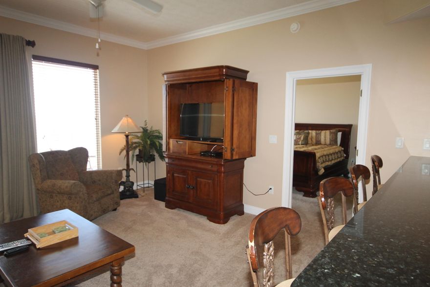 This is on the much desired 5th floor. Located on Thomas Drive within walking distance of St. Andrews State Park, fine restaurants, nearby fishing, amusement attractions and golf. Treasure Island offers a beautiful unobstructed view of the coastline while sitting on your balcony or relaxing in your unit. From your front balcony you can enjoy the breathtaking view of the beautiful St. Andrews State Park and watch the fishing boats and ships going through the Pass. Full glass views across the back of the unit will allow you to have a breathtaking view of the beautiful sunsets, emerald water and sugar white sandy beaches. The kitchen has granite counter tops. All information should be verified by the Buyer.