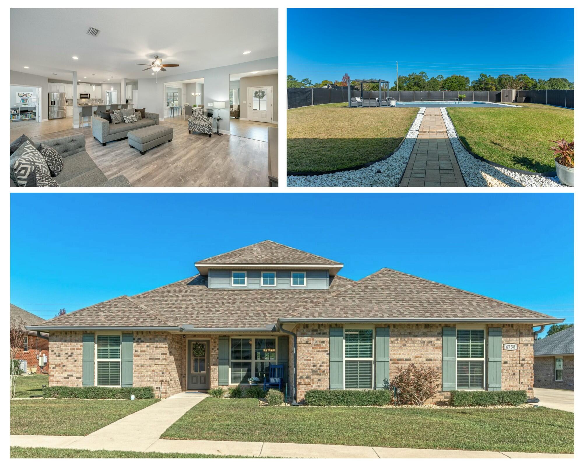 3.375 Assumable VA loan available! This 5/3 is located on one of the largest lots in the gated community of Chanan Estates in South Crestview. It is also a short drive to 7th Group, Eglin AFB and the gorgeous Emerald Coast! This home offers the perfect blend of comfort, style, and functionality. The open floor plan creates a seamless flow between the living, dining, and kitchen areas, which are perfect for entertaining. Head upstairs to the bonus room that provides space for a home theater, playroom, or office. The Primary Suite is a true retreat, featuring a spa-like bathroom w/tiled in shower/tub combo, double vanity, and two walk-in closets. All bedrooms are impressively spacious, ensuring comfort for everyone.
