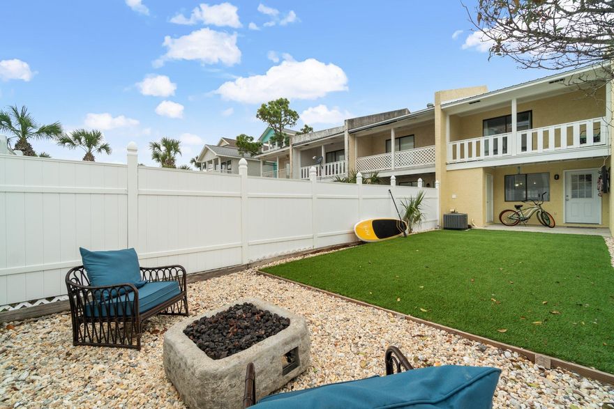 'CURRENTLY UNDER CONTRACT, SELLER WILL CONSIDER BACKUP OFFERS'Welcome to your slice of paradise in Panama City Beach! Discover coastal living at its finest in this adorable 2-bedroom, 1.5-bathroom townhome.Step inside to find a welcoming open floor plan, adorned with wood grain tile flooring that evokes a sense of warmth and coastal charm. Natural light pours in through the windows, creating a bright and airy atmosphere throughout.The kitchen features sleek stainless steel appliances, a stylish glass tile backsplash, and ample cabinetry for all your storage needs.Escape to the spacious backyard oasis, complete with artificial turf and a pristine white vinyl fence, providing the perfect setting for outdoor relaxation and entertaining.