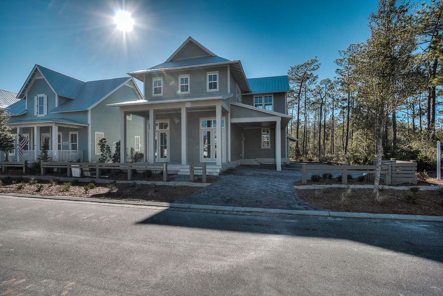 This newly constructed home designed by Thurber + Rudd & Voigt Architecture and thoroughly constructed by Boyd Martin with Martin Properties is positioned nicely in the WaterColor Crossings backing up to a secluded preserve. An expansive open concept layout on the first floor creates the perfect place to entertain or relax with family and friends. Open the French doors and extend the living space for a peaceful evening spent lounging on the large back porch. This home boasts 4 spacious bedrooms with their own bathrooms and an additional half bath for guests. The master suite comes complete with an roomy bathroom, walk-in closet and large private balcony. Throughout the home, you'll find exceptional finishes, hardwood flooring, and plenty of natural light.