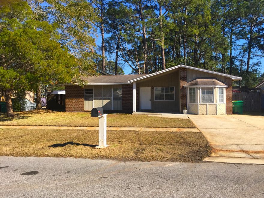 AMAZING fix & flip or investment opportunity with this 4 Bedroom / 2 Bath home in Fort Walton Beach! Located in a wonderful neighborhood, this home is 1,670 sqft. (heated) and 1,994 sqft. (total). The lot is large with a huge fenced-in backyard, great trees and a large shed behind the home. Inside the home has a front living room with additional den, and a large kitchen and dining room. It then has french doors leading out to a huge screened in patio - Lots of privacy! The roof is 19 years old and the home needs some minor repairs and remodeling which is why it is being sold AS-IS and at an AMAZING PRICE! This property is a STEAL and it will not last long - So act quickly!