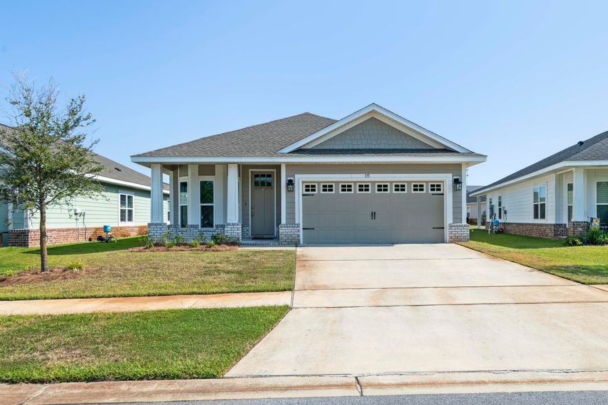 Short Sale - Riverwalk is conveniently located just 1/4 mile south of Freeport Publix off Hwy 331, and only a 15-minute drive to the beautiful beaches of South Walton.This popular Craftsman-style 3 BR / 2 BA home features Hardiboard siding with a brick skirt for added curb appeal. Inside, you'll find 9' ceilings throughout, 8' entry doors, granite countertops in both the kitchen and bathrooms, and durable Cortec Pro Plus vinyl plank flooring in the main living areas, with carpet in the bedrooms for comfort. The family room and primary bedroom both feature tray ceilings, while the spacious primary suite includes a large walk-in closet.Community amenities include a pool and clubhouse. SHORT SALE - subject to bank approval & seller approval.