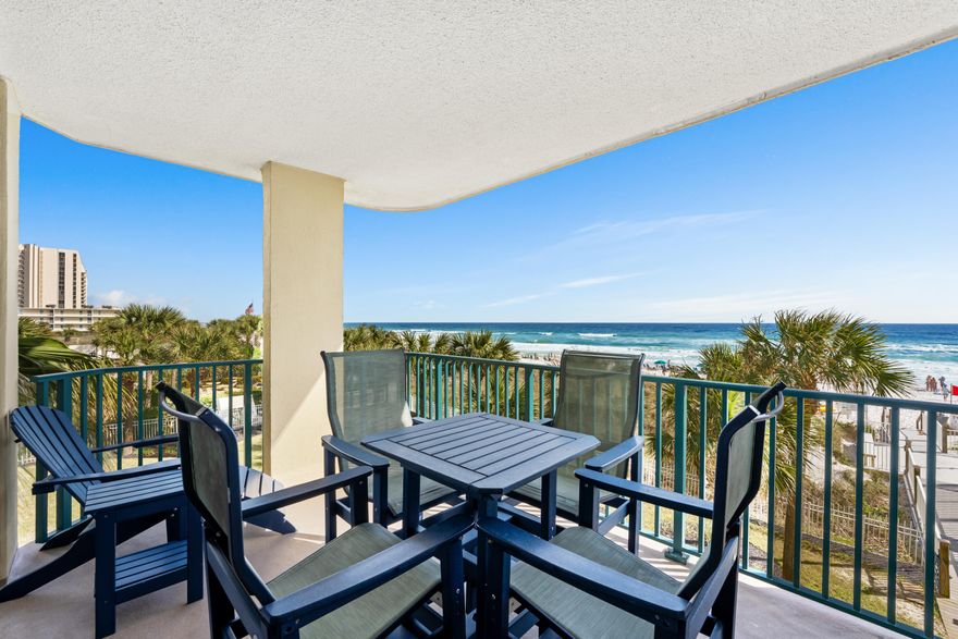 Sit back and enjoy the panoramic gulf views from this spacious 3 bed 3 bath condo in this 'on the sand' complex. Perfectly designed and sold fully furnished to maximise your rental income. Rental Projections over $75,000!! You can enjoy stunning gulf views from the master as well as the living areas through your floor to wall windows and doors. Features include updated kitchen; new drapery; fresh paint; 3 full baths; open plan living; and great sized balcony. Enjoy a spot of tennis; grill out; or soak up the views from the seasonally heated lagoon style pool & hot tub, just steps from your private beach access; Assigned parking included; gated entrance. Buyer to verify all information.