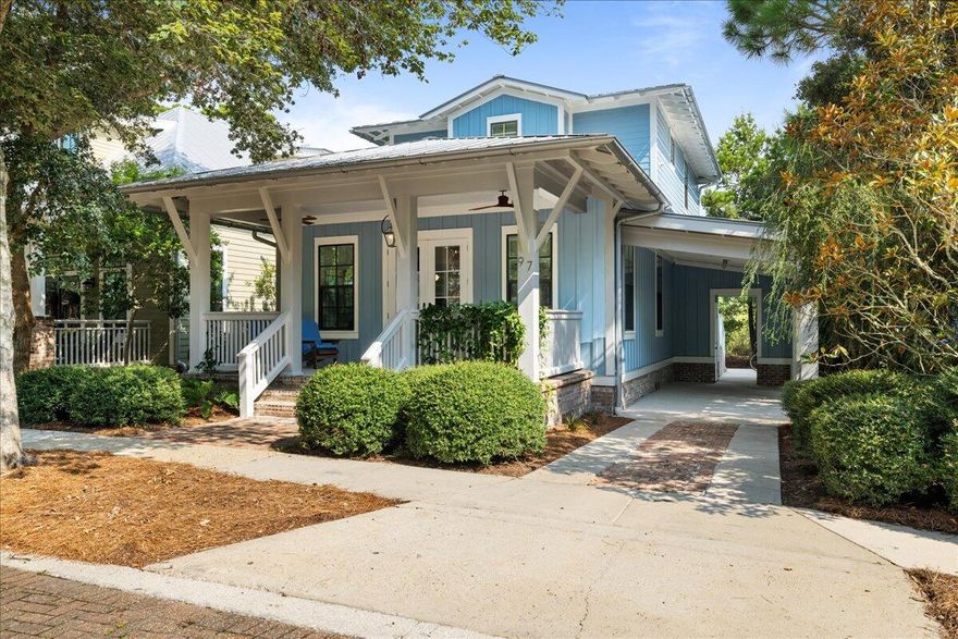 Backing beautiful Point Washington State Forest, with +14 miles of trails, and facing one of Forest Lakes' natural preserves, this Coastal Craftsman-style home offers 3 Bedrooms, 2.5 Baths and an extra Office/Flex Space. Surrounded by nature, and loaded with luxury amenities, enjoy quartz counters, two wine fridges, and a gas stove with quiet range hood. The first floor Master Suite hosts a huge custom walk-in closet with wood shelves, built-in shoe storage, and a spa-style shower. Hardwood and tile floors span throughout. The open living room features a designer coral-stone, gas hearth with living-edge sinker-cypress mantle. All closets have custom wood shelving. Forest Lakes is one of west 30A's most charming communities, 'where parks, lakes, and green & natural spaces are the rule.'