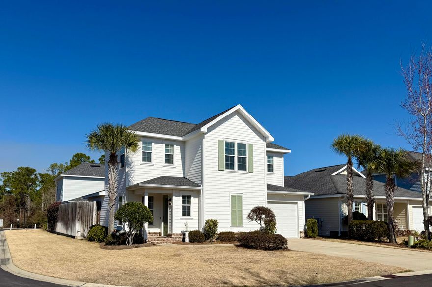 Welcome to coastal living at its finest in the heart of Santa Rosa Beach. Quality construction by local builder, Huff Homes and less than 2 miles from public beach access, this beautifully designed 3-bedroom, 2.5-bath home on a corner lot offers the perfect blend of comfort, style, and convenience. The open floor plan is highlighted by luxury vinyl flooring and elegant custom chandeliers. The primary suite on the first floor provides privacy and easy living, while additional bedrooms and a bonus room offer flexible space for guests, a home office, or media room. A one-car garage adds extra storage and functionality.The HOA includes all landscaping, pool, dog park, playground, gym, clubhouse, and security cameras at entrances! Perfect for a second home or primary! Buyer to verify all info.