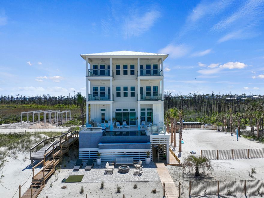 Seller Financing Available! Welcome to 'Making Memories on the Cape'. Prominently placed in the gated luxury community of Secluded Dunes, this home is perched at 30 feet above sea level encompassing 56.8 feet of gulf frontage. This home offers resort-style amenities, breathtaking views and finishes, commercial quality construction by a respected and local builder, and is made all the more sublime by the architectural design of a 30A architect. Boasting 9 beds, 9 full and 2 half baths, this home is equipped to sleep up to 28 people, making this a great option for those with large families and for those seeking ROI. Completed at the end of 2021, this architectural masterpiece rivals all homes along the Emerald Coast, yet provides the tranquility and the serenity we long for! INVESTMENT ALER