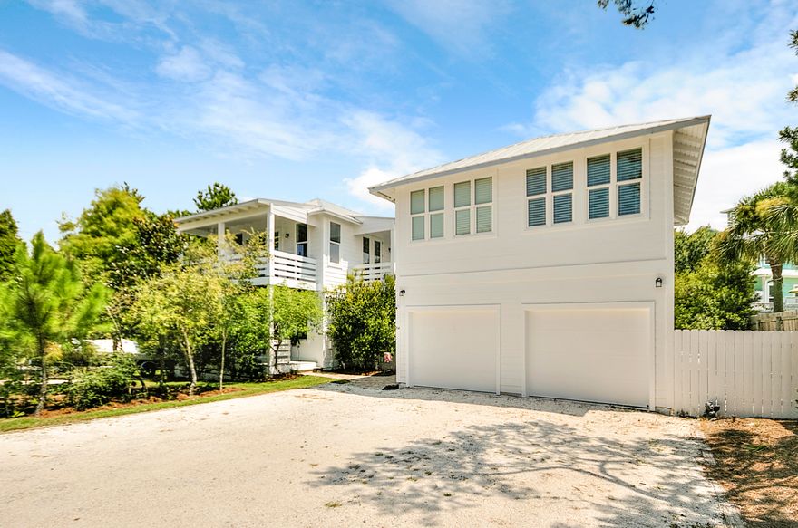 Are you looking for a large home, at a great price, with a pool, that is located within walking distance of the beaches of 30A? Look no farther than 54 Dune Drive! Nestled in the quaint neighborhood of Beach Highlands, this two story home with carriage house features extra-large rooms for living, dining, and entertaining. Open floor plan, expansive decks, this elegant yet comfortable beach home is perfect for families, entertaining and enjoying both the beach and private pool all surrounded by mature landscaping. The second floor of the main house includes white oak flooring throughout, built in refrigerator, gas stove, granite countertops and an island with sink that allows you to prepare meals and overlook the pool simultaneously! The master bedroom is located on the second floor with a