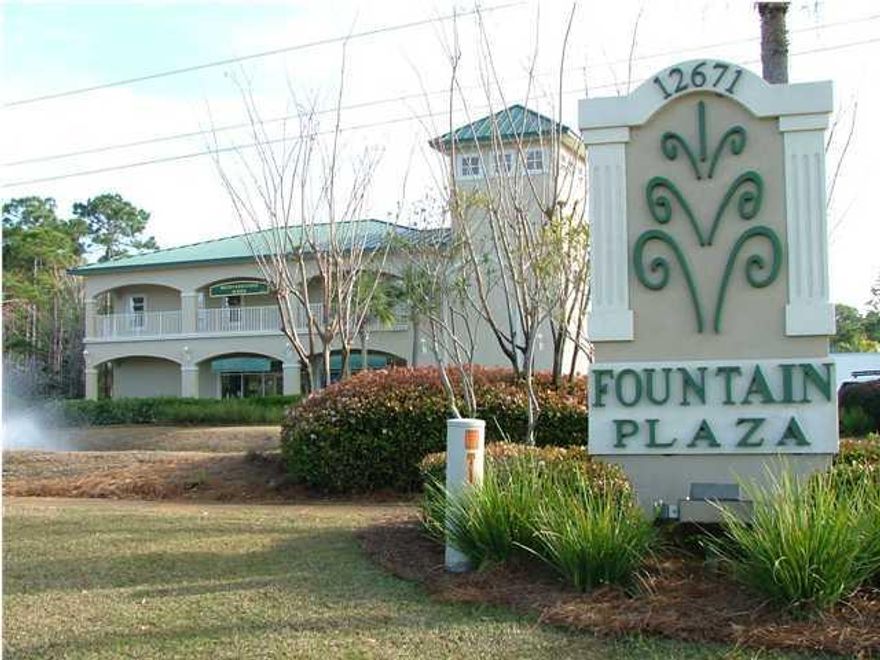 Office space for rent in a very desirable location. Fountain Plaza located on Hwy 98 in Miramar Beach across the street from McDonalds. The unit is facing Hwy 98.
The rent is $1200/mo. The Tenant to pay rent and all utilities and the Landlord to pay HOA dues.