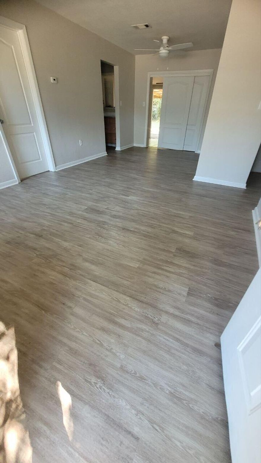 House offers a split floor plan with two living areas. 
Brand new LVP flooring throughout and freshly painted walls, doors, and trim. This property has a HUGE fenced in yard with a covered porch.  Perfect location for any school aged children.