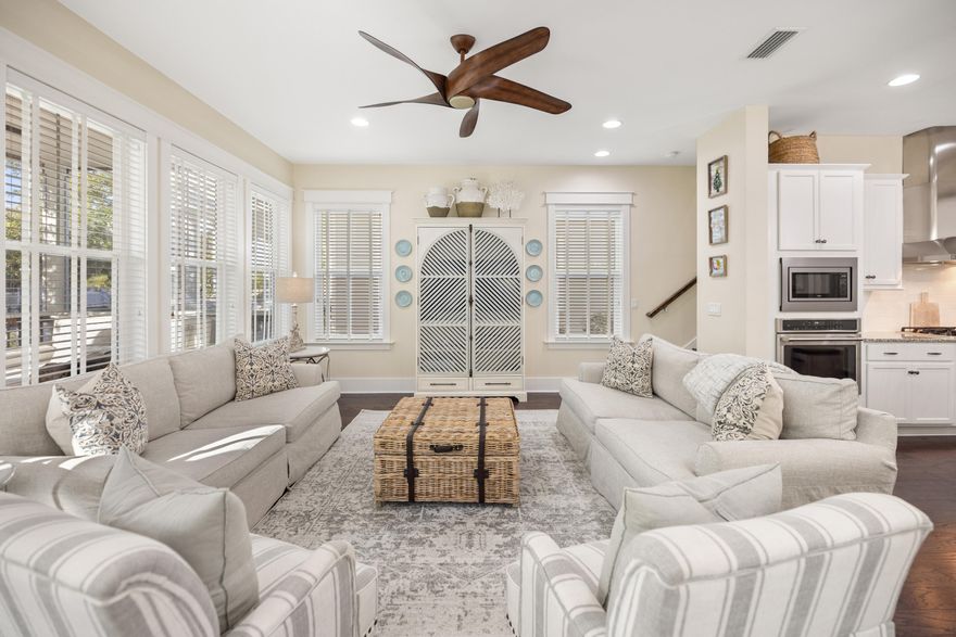 Welcome home to this idyllic beach cottage on 30A nestled against the natural beauty of NatureWalk at Seagrove. Built in 2015 and never rented, the home boasts hand chosen curated furnishings and fixtures throughout, accented by coastal artwork and custom accessories, lending the qualities of a true beach sanctuary. The home boasts three covered porches, outdoor shower, storage closet, and golf cart garage. You are welcomed by the screened front porch; a perfect spot to entertain with custom bed swing while enjoying the breeze and sea air. The first level features an open floor plan, highlighted by a true chef's kitchen including a five-burner gas stove, granite countertops, new stainless appliances, and subway tile backsplash. The dining nook is ideal for gathering accented by the breakfast bar with additional seating. Complementing the floor plan are two seating areas in the living room creating a flow for family and friends. Also found on the ground level is a spacious junior suite with double sinks, separate soaking tub and shower, three closets including an owner's lock out with extensive shelving. Finishing off the ground floor features are a powder room, and laundry room with a tankless Rinnai hot water heater.
 
The second level is just as stunning as the first, featuring the primary suite and two additional guest bedrooms. The large primary bedroom opens to a private balcony, and the en suite bath features separate vanities, a large soaking tub, and an oversized glass-enclosed shower. There are two additional guests rooms on the second level which are complemented by a jack-and-jill bathroom. There is an additional flex space serving as a second living area, media area, or sleeping space. There is also a golf cart garage and two additional parking space in the rear of the home with alley access. All furnishings to convey.

Upgrades include: Custom window treatments, new window screens, new refrigerator, microwave, dishwasher, and rear gutters.

NatureWalk at Seagrove is situated in a prime location, just minutes from shopping and dining at Watercolor Crossings and less than a mile from Seaside and Watercolor. 

The Gathering Place, NatureWalk's amenity center, features a resort-style pool, lap pool, and kiddie pool with an outdoor kitchen, fire pit, and jacuzzi. The community also includes a pickleball court, a kids' play area, swings, fitness stations, and miles of picturesque trails, including a direct path to the beach, which is just a five-minute bike ride away.
