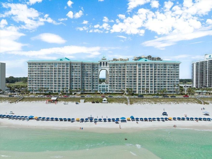 Experience luxury living in this upscale two-bedroom, two-bathroom condo located on the 8th floor of the Majestic Sun building.  This rental machine boasts breathtaking gulf views from your private balcony. The master bedroom offers stunning gulf views right from your bedroom.  The top-notch resort amenities will keep renters coming back with an indoor/outdoor pool, hot tub, fitness center, pickle ball, golf, tennis, basketball, and the walking trails along Stuart Lake. In addition, the 2000+ feet of beach access right across the street provides an easy way to come and go from the beach.  The unit includes a DEEDED parking space that has been valued up to $50,000.  Recent updates include new appliances, new hot water heater, and HVAC unit.