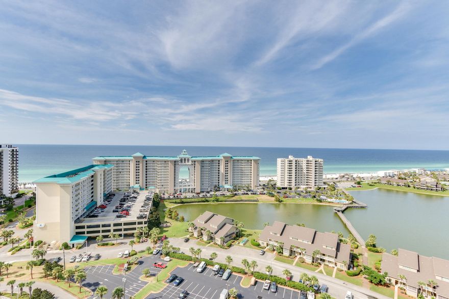 Against a backdrop of gorgeous views from the 19th floor, revel in this spacious 2 bedroom, 2 bath condo located in highly desired Ariel Dunes II. This is the deal you have been waiting for, situated near the best stretch of Destin's white sand beach, this condo showcases incredible scenes of the beautiful Gulf of Mexico. This stunning condo comes fully furnished and offers two spacious bedrooms including a GULF FRONT master suite with a spa-like master bath, and a large living area with magnificent windows and a large balcony to take advantage of the unbelievable views, plus you'll love the stunning gourmet kitchen with slab granite counters and sleek all white appliances. Enjoy the resort style amenities including: 24,000 sf of pools (4) with seasonally heated areas, tennis, on-site