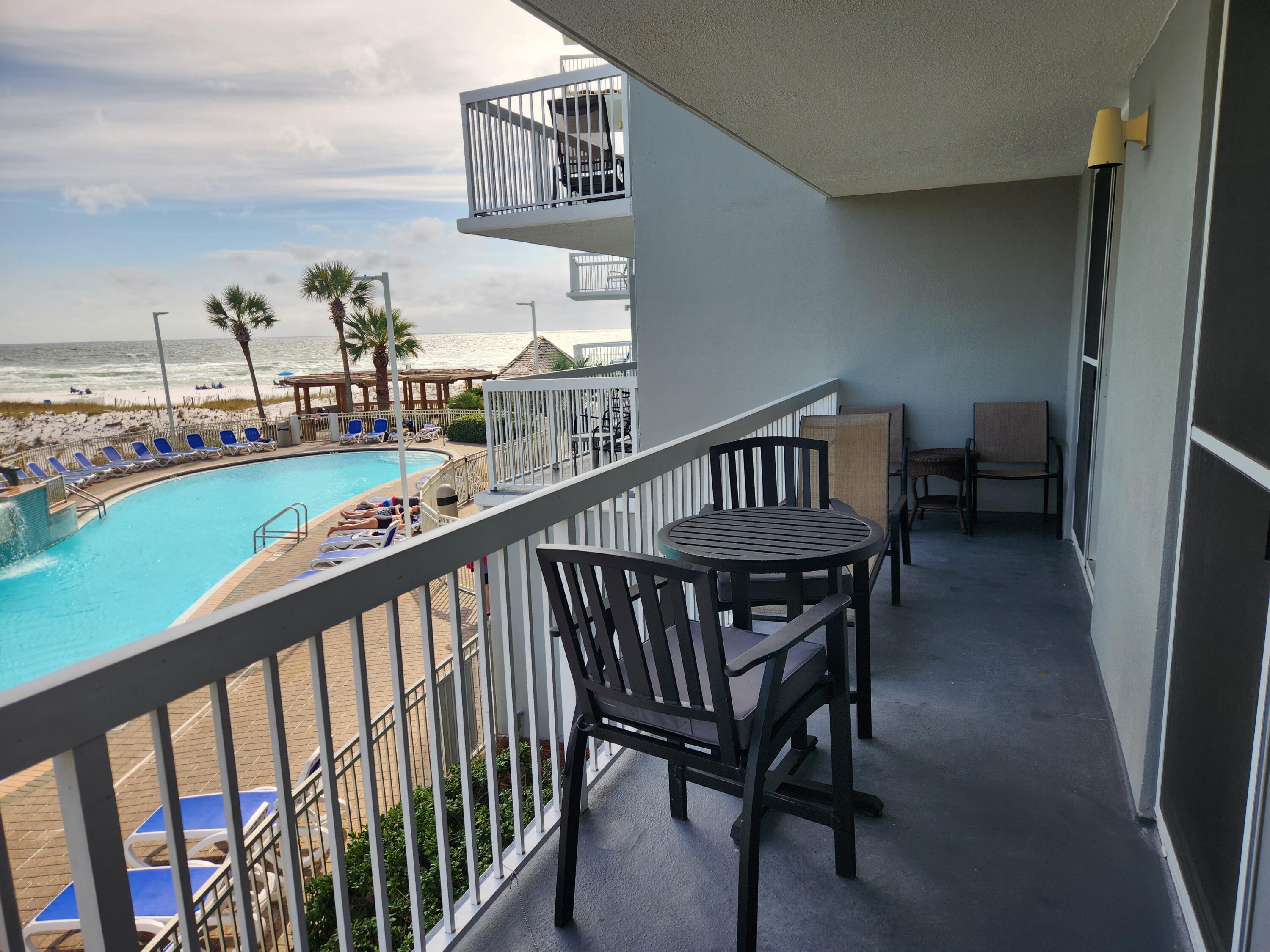 Step into this gorgeous, turn key rental ready unit at Pelican Beach Resort. Granite kitchen and bathroom granite countertops and popcorn ceiling removed! **All furnishings convey**Unit is on Real Joy rental program GRI for 2022 was $61,923.38 2023 was $54,155.47 and YTD for 2024 is $44,835.95. All rental income can be confirmed by Desi Adams at Real Joy.  Amenities include: 114 ft. zero entry pool right on beach w/12-seat spa, tennis court, covered parking, TIKI bar, Cafe, game room, sauna