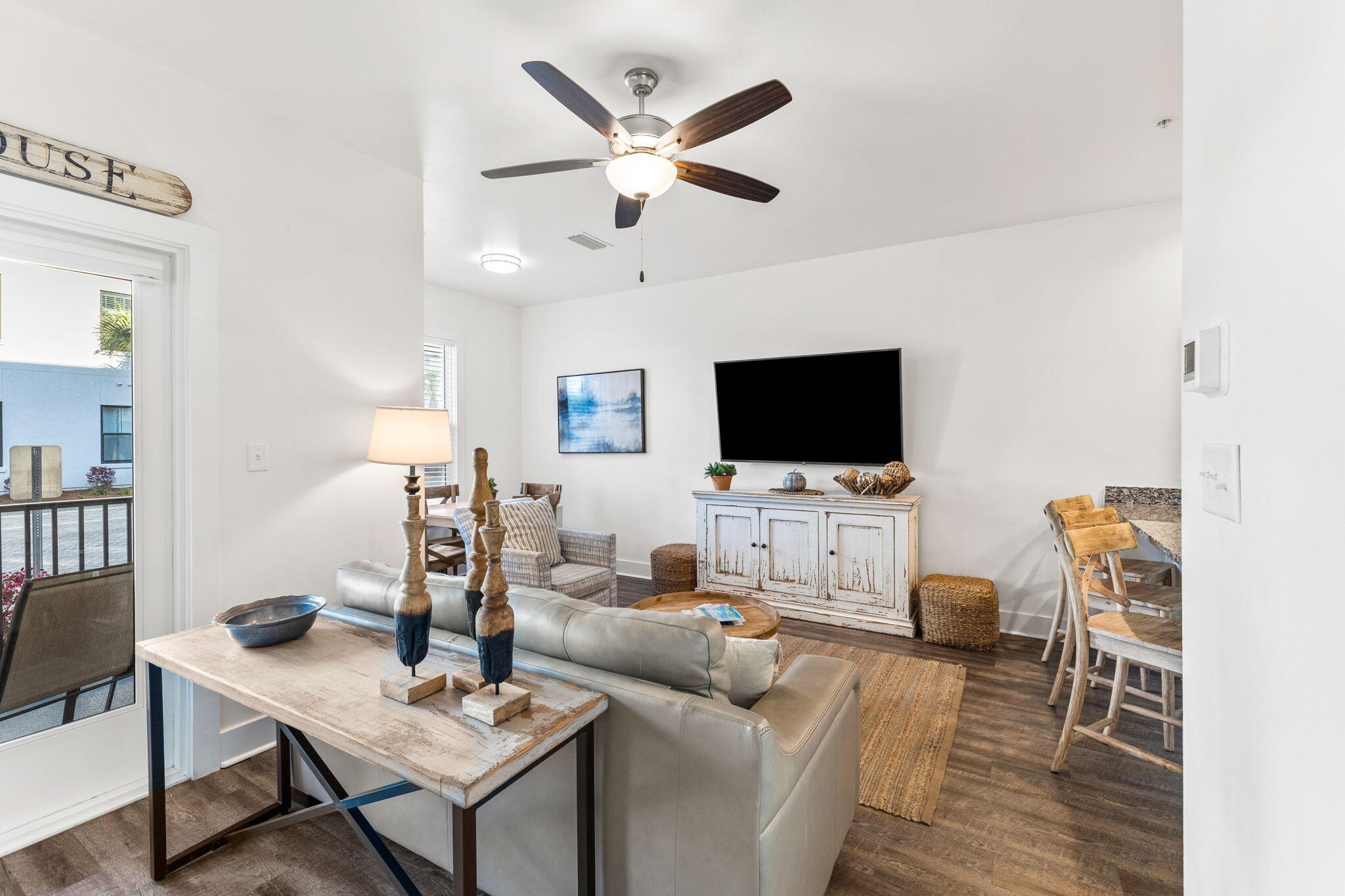 Welcome to Hidden Lake Condominiums, where this stunning 1-bedroom, 2-bath luxury condo with hallway bunks offers the perfect blend of comfort and coastal charm. Completed in 2020, this nearly new condo features a spacious living area, separate dining space, and a modern kitchen--all adorned with coastal furnishings that create the ideal beach getaway. Located on the more peaceful west end of 30A, this gated community offers privacy and ease, while being just a short walk or bike ride to multiple public beach accesses, including Gulfview Heights and Ed Walline Park at Gulf Place.Situated on the first floor for ultimate convenience, this condo eliminates stairs and provides easy parking access. The spacious living room offers ample space for entertaining, while the convenient breakfast bar is perfect for casual meals. A full kitchen and separate dining space make it easy to enjoy meals at home. Kids will love the built-in hallway bunks and their own full bath with a shower. The primary king-size ensuite features a walk-in closet, creating a perfect retreat for relaxation after a day at the beach.
Relax and enjoy your private balcony, which overlooks the vibrant community and is perfect for morning coffee or sunset cocktails. Fully furnished and turnkey ready, this condo offers excellent investment potential with projected annual rental returns of $45K - $52K, making it a great short-term or long-term rental property.
The Hidden Lake Condominiums community offers ample parking, a private zero-entry pool, and a well-equipped fitness center, ensuring both comfort and convenience. Located just a short distance from popular beach restaurants like Shunk Gulley, Papa Surf, Shelby's Beach Bar, Perfect Pig, and Local Catch, this condo is ideally situated to take advantage of the best dining, shopping, and entertainment 30A has to offer.
Whether you're looking for an idyllic vacation home or a high-income rental property, this coastal retreat offers both. It's turnkey and ready for the spring/summer 2024 season, making it the perfect opportunity to invest in 30A living. Buyer to verify all information and dimensions. Opportunity to purchase with the support of a recent 2024 appraisal.