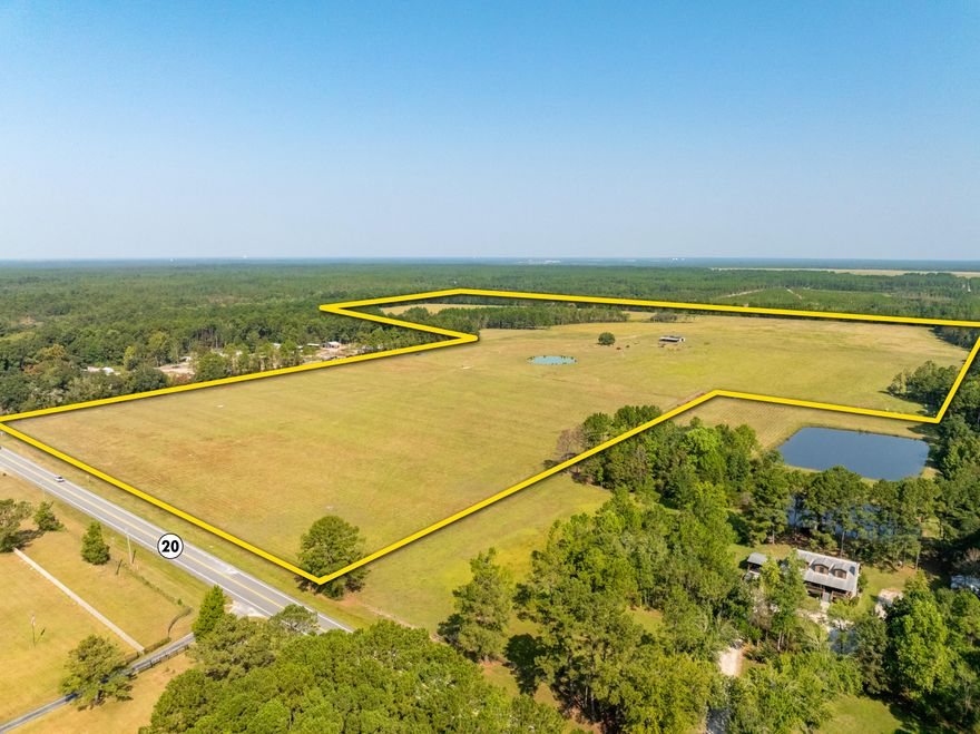 Extraordinary +/-117 prime acres located in Walton County of Freeport, Florida containing +/-840' of frontage along Highway 20!Please inquire for further details.