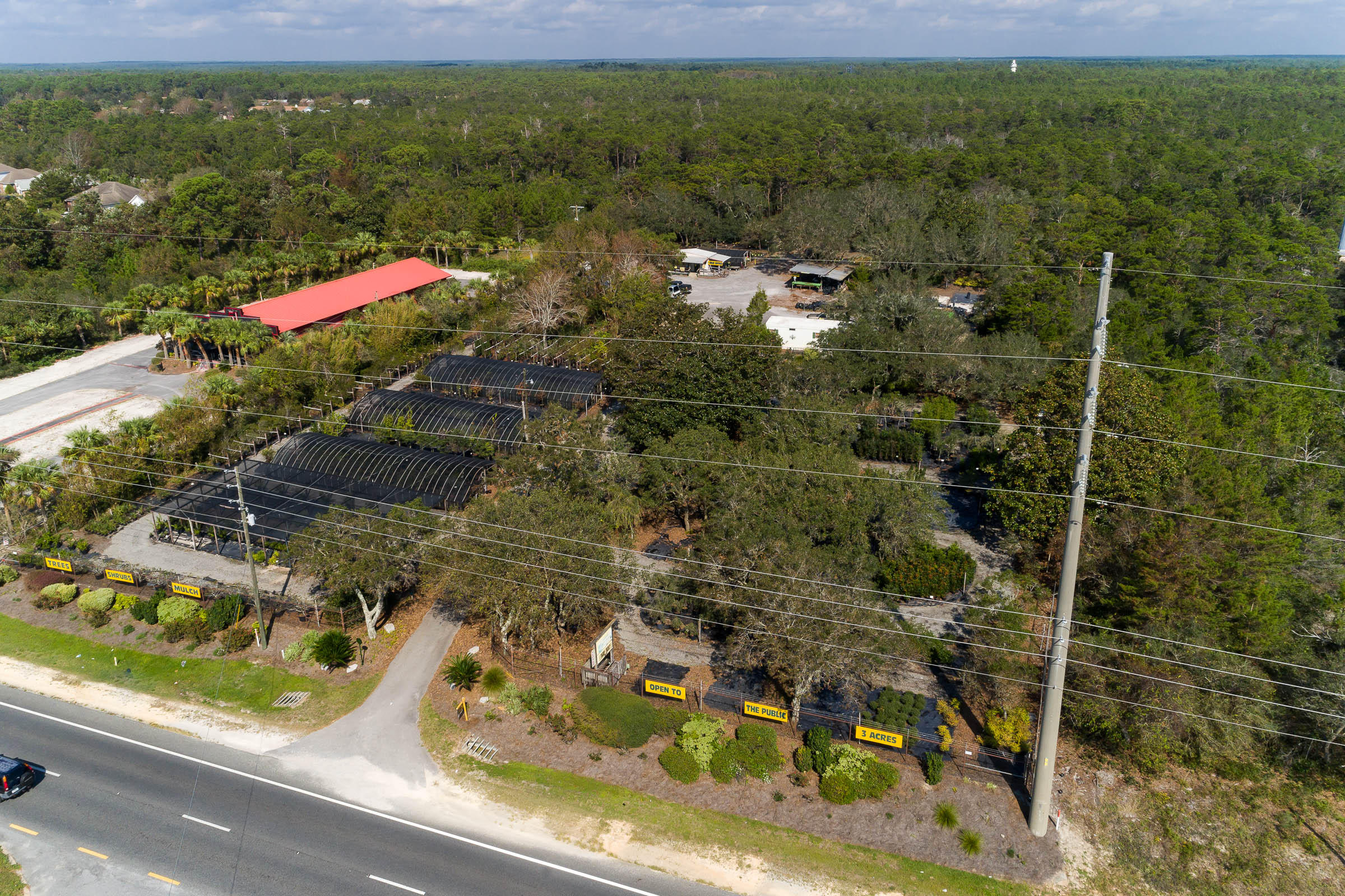 Beautiful commercial site presently used as a landscaping nursery. The site is level with many beautiful trees and has views of Santa Rosa Sound and the Gulf of Mexico. There are two large wells on the property for irrigation. There are many opportunities and possibilities for this site so show to your investors today. One of the few remaining large commercial sites along Highway 98. The buildings are staying with the property and convey AS IS .