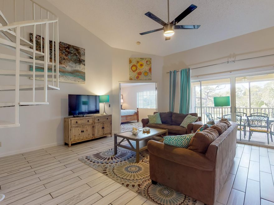 A 3 bedroom 3 bath on the beachside of Sandestin with a rental history of more than $45,000 in 2019 and listed for under $500,000 is a great find! It also has a dedicated GOLF CART SPACE THAT CONVEYS WITH THE CONDO! You are within walking distance to the beach and the pool and just a tram ride to the Baytowne Wharf or Grand Blvd. for dining, movies and entertainment.You have golf course views from your balcony and also a loft for an extra sleeping area. It is rental ready and already getting bookings for 2020. Call to see this one ASAP!