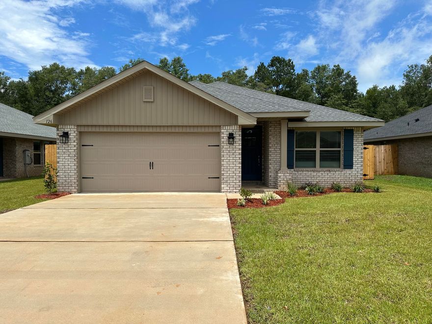 Beautiful 4-sided brick Craftsman style home featuring 3 bedrooms and 2 baths. The open floor plan includes a spacious kitchen with an island, stainless steel appliances, and granite countertops throughout. The owner's suite offers a double vanity, walk in closet, and direct access to the covered back porch, which is also accessible from the family room. Additional highlights include an irrigated lot, washer and dryer hook up, and a community pool. The subdivision features sidewalks and street lighting for added convenience. Located in an area served by A rated schools, with ample dining and shopping nearby, this home combines comfort, style, and a prime location.