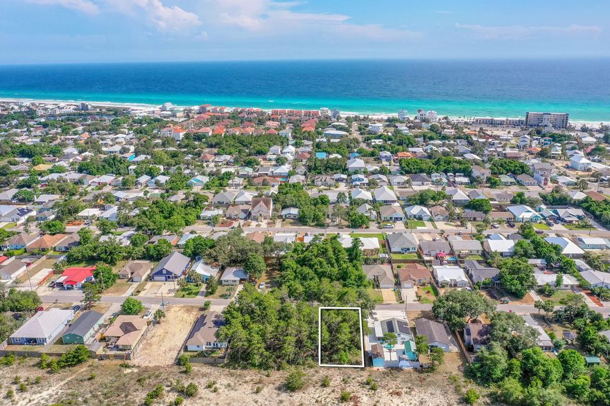 Just 4 Blocks to the public beach access. Located on the South side of HWY 98 and on the West end of Panama City Beach. Build a dream beach house that is a short distance to the public beach access. No HOA's and flood zone X. Amenities are within minutes, such as Pier Park and future developments being built around. Great potential for an investment as well. Sewer hook-up available.