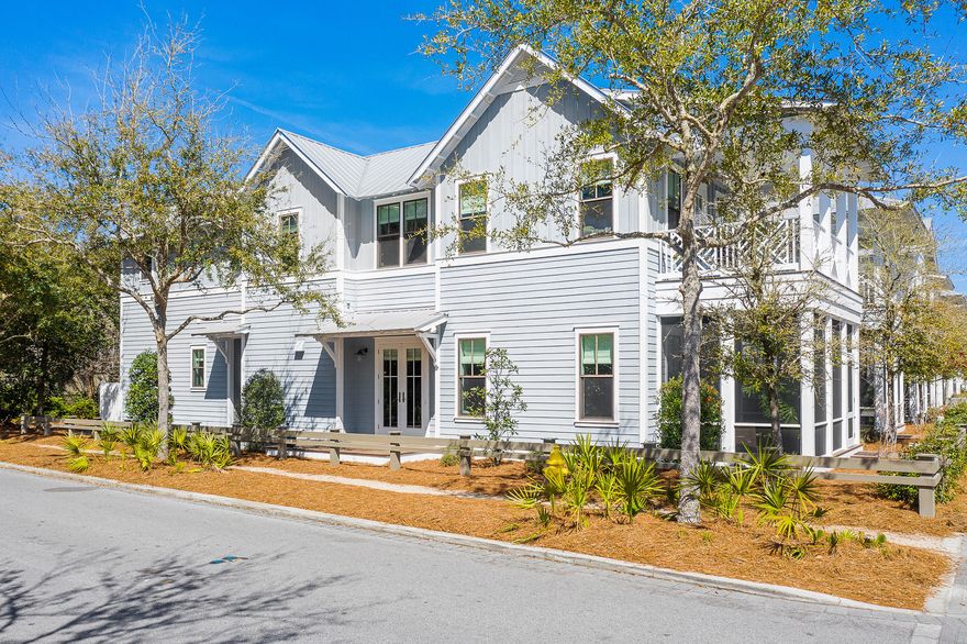 Charming 2 story 4 large bedroom 5 bath Florida Cottage located in Watercolor's newest Phase IV. Easy stroll to the beach and close to the community pool and other amenities. Hardwood floors, granite countertops, stainless appliances, open floor plan. Beach, Shopping, restaurants, and WC Publix just steps away. Enjoy all that WC has to offer. Recently renovated amenities include Camp Watercolor with lazy river and multiple pools and The Beach Club with poolside dining and private beach access for guests and residents. Don't miss this opportunity to be part of the Watercolor community!