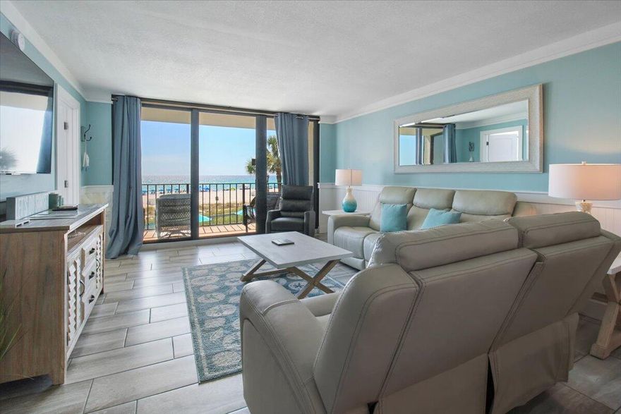 &#127796; Gulf-Front Condo at Edgewater Beach & Golf Resort &#127796; Discover coastal living at its best in this 1-bedroom, 2-bathroom gulf-front condo with 1,013 sq. ft. at Edgewater Beach & Golf Resort - Panama City Beach's only full-service resort. Step out onto your private balcony and take in breathtaking views of the sugar-white sand and emerald waters of the Gulf of Mexico. Inside, you'll find a spacious open layout designed for comfort, with a well-appointed kitchen, dining area, and living space perfect for entertaining or relaxing after a day in the sun. The GULF FRONT primary suite offers a peaceful retreat, and with two full bathrooms, convenience is never an issue. At Edgewater, every day feels like vacation with unmatched resort-style amenities. Dining on-site and near shopping!