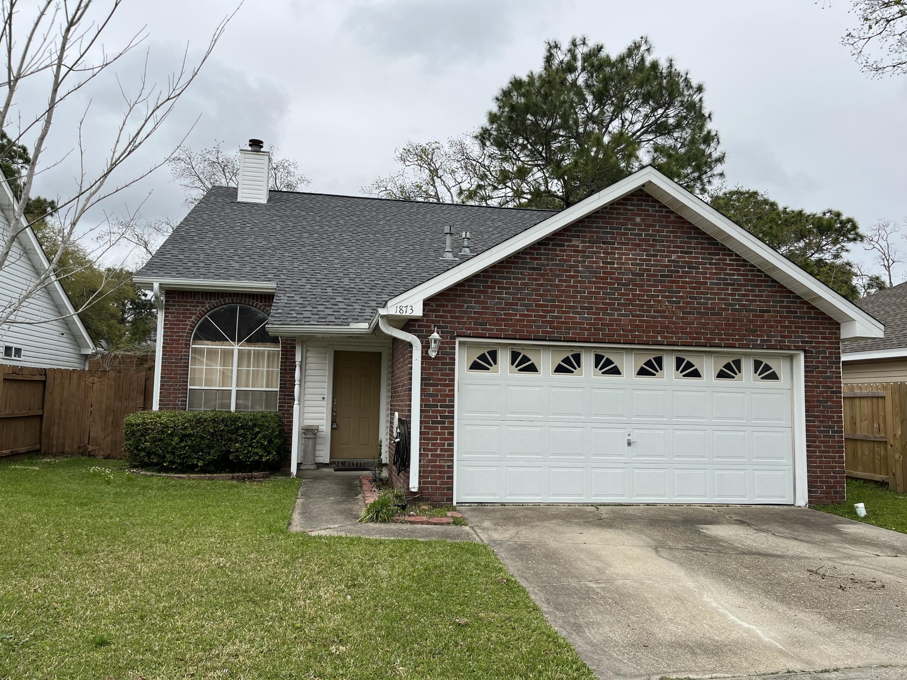 The Perfect location for your commute to Egin and Hurlburt Field! Four Bedroom and Two full baths, this home offers a cute kitchen with light natural wood finish cabinets, First floor master bedroom has entry doors to back patio and large bathroom Oversized garage is an added bonus. Call office for showings. Pets allowed with owner approval.