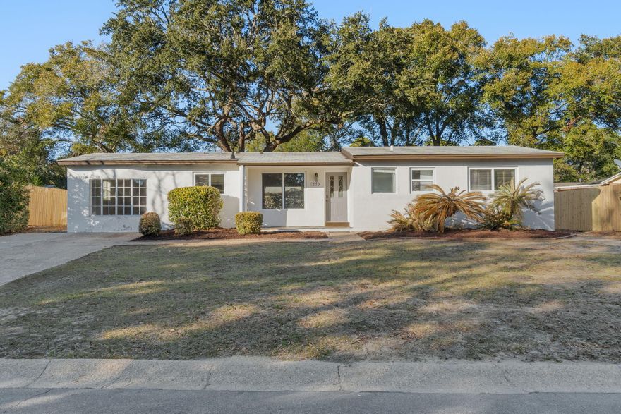 Welcome to 220 Argyle Court, a beautiful ranch-style home nestled in the heart of Mary Esther. This spacious 3 bedrooms and 2 bathrooms home has nearly 1,500 square feet of living space. As you step inside, you'll be greeted by a generously sized living room featuring LVP flooring. The home also features a large bonus room, over 250 square feet in size, ideal for entertainment or as a versatile space to suit your needs. The kitchen has been tastefully updated to include granite countertops and stainless steel appliances, complemented by a charming brick accent that adds character to the space. The bedrooms have New Carpet to keep help keep the feet warm in the recent Florida blizzards. In addition, the entire home has been Repainted and updated with New Fixtures. The bathrooms feature New Vanities as well. In addition, the house features a complete Rewire 2024 and a New Roof with an accepted offer. 
Location is key, and this home delivers. A community park is just around the corner, and you're in proximity to local schools, dining, and shopping. For Service Members, you are minutes away from Hurlburt and Eglin AFB. Don't miss the opportunity to own this delightful home at 220 Argyle Court. VA Assumption 4.3%!
